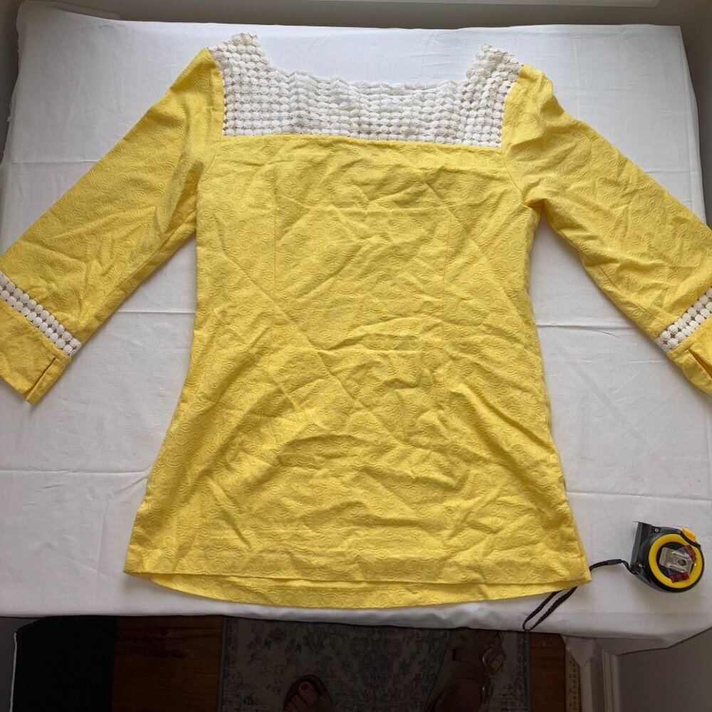 Lilly Pulitzer Bees Knees Tunic Jacquard Top In Lemon Sorbet Size 10